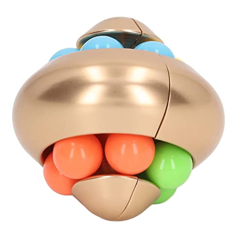 Hztyyier Erwachsene Teenager Rotierende Kugel Puzzle Spielzeugspannung Linderung Perlen Rotation Spielzeug für Home Office Aluminiumlegierung Material (Gold) von Hztyyier