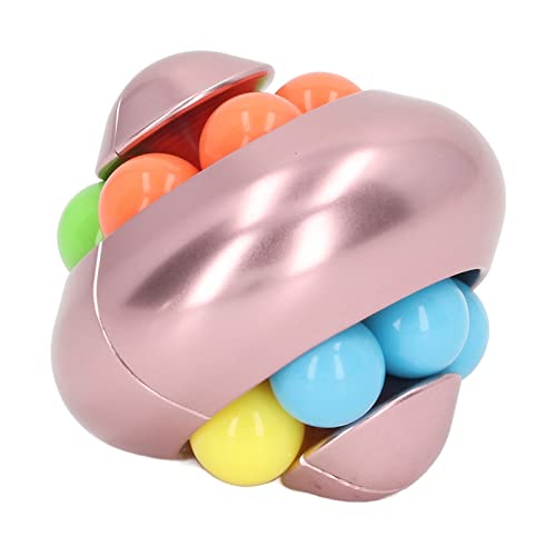 Hztyyier Erwachsene Teenager Rotierende Kugel Puzzle Spielzeugspannung Linderung Perlen Rotation Spielzeug für Home Office Aluminiumlegierung Material (Roségold) von Hztyyier
