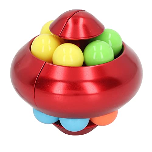 Hztyyier Erwachsene Teenager Rotierende Kugel Puzzle Spielzeugspannung Linderung Perlen Rotation Spielzeug für Home Office Aluminiumlegierung Material (Rot) von Hztyyier