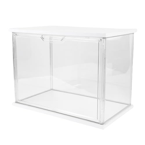 Hztyyier Figure Display Case Clear Acrylshows mit Holzbasi (White) von Hztyyier
