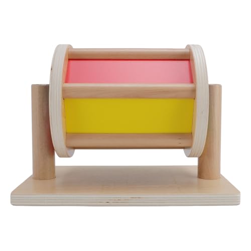 Hölzerne Rolltrommel, Sensorisches Rolltrommelspielzeug Zur Farberkennung, Geeignet für die Bauchzeit, aus Hochwertigem Holz Hölzerne Rolltrommel, Sensorisches Rolltrommelspielzeug Zur Farberkennung, Geeignet für die Bauchzeit, aus Hochwertigem Holz von Hztyyier