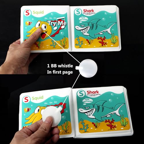 Hztyyier Langlebiges Baby Badebuch, Schwimmbuch für Bildungslernen, Ideal für Kleinkind, Plastikmaterial (Essen) von Hztyyier