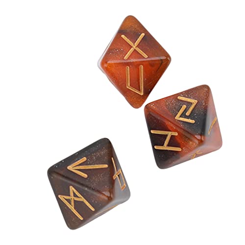 Hztyyier Lebendige Farben 8 -Seiten -Sternhimmel Polyedrische Hexerwürfel Set für Vorhersage, Ideale Astrologie Enthusiasten (schwarzes Gold) von Hztyyier