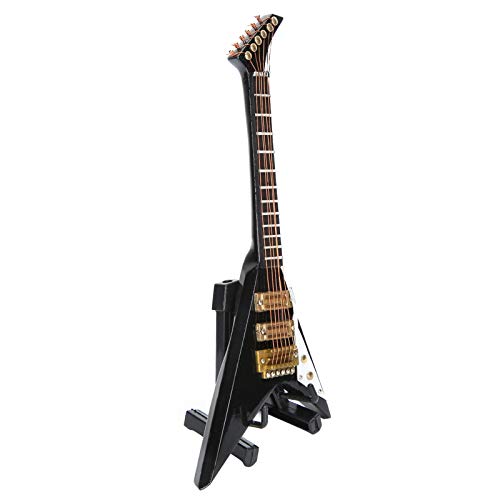 Hztyyier Mini Detaillierte E -Gitarrenmodell Ornamente für Home Dekoration und Geschenke, Holz 14cm Musikinstrumente Sammlung von Hztyyier