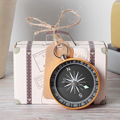 Hztyyier Mini -Koffer Hochzeitsbevorzugungen mit Rotierbarem Kompass und Leeren Tags, Ideal für Dschungelabenteuer Im Freien und Geburtstagsfeiern (Gold) von Hztyyier