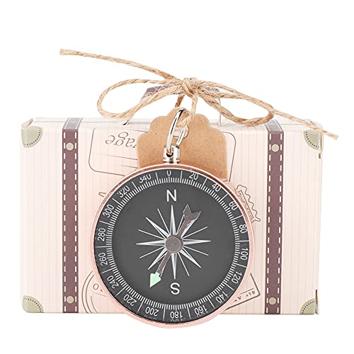 Hztyyier Mini -Koffer Hochzeitsbevorzugungen mit Rotierbarem Kompass und Leeren Tags, Ideal für Dschungelabenteuer Im Freien und Geburtstagsfeiern (Roségold) von Hztyyier