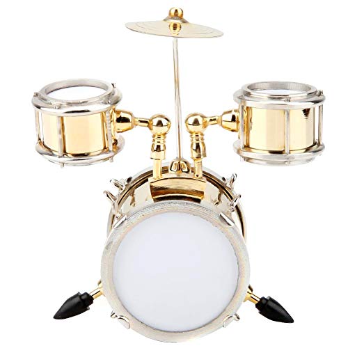 Hztyyier Miniatur Musikinstrument Modell Replica Drum Set Ornament Schlagzeuger Geschenk Wohnkultur mit Box, 3.15 * 1.54 * 3.39in von Hztyyier