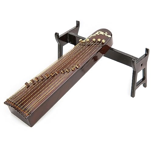 Hztyyier Miniature Chinese Zither Model Exquisite Desktop -Dekorationsgeschenk für oder Musiker, Holzmusikinstrumentmodell für Bücherregal oder Musikraum (10 cm) von Hztyyier