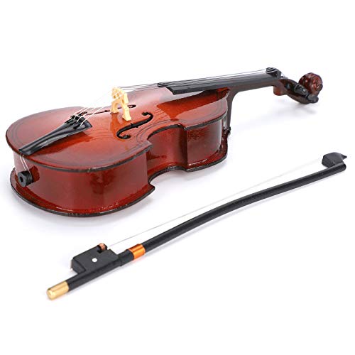 Hztyyier Miniature Holz -Bass -Gitarrenmodell mit Glatte Oberfläche, Exquisite Handhandwerkskunst, Einzigartige Puppenhausdekoration für Musikbegeisterte, Perfekte Geschenkauswahl von Hztyyier