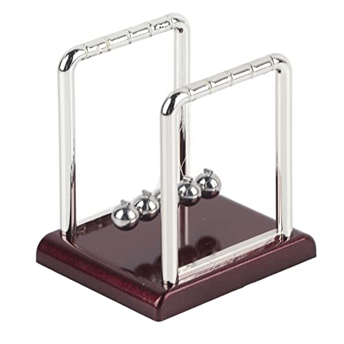 Hztyyier Newton Cradle Balance Bälle Pendel Ball Spielzeug Schreibtisch Schaukel Kugeln mit Metall Basis für Home Office Bildung Wissenschaft Werkzeug (Kleiner Quadrat Billardball) von Hztyyier