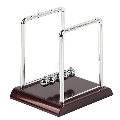 Hztyyier Newton Cradle Balance Bälle Pendel Ball Spielzeug Schreibtisch Schaukel Kugeln mit Metall Basis für Home Office Bildung Wissenschaft Werkzeug (Mittlerer Quadrat Billardball) von Hztyyier
