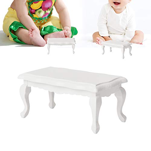 Hztyyier Puppenhausmöbel Holz - Exquisites Miniatur -Tee Tisch für 1/12 Puppenhaus oder Puppe (White) von Hztyyier