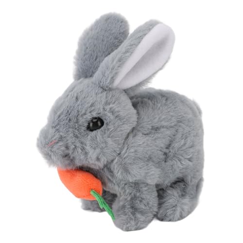 Hztyyier Realistic Bunny Toy Interactive Plush Bunny für Lebensee Bewegungen mit Sounds Elektrisch Kaninchenspielzeug für Ostergeburtstag Überraschungen Ideal (Grey) von Hztyyier