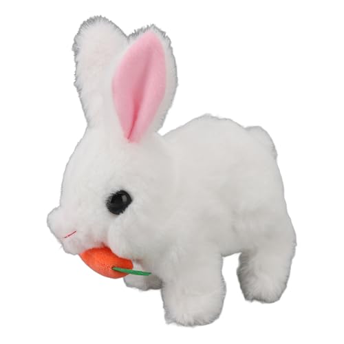 Hztyyier Realistic Bunny Toy Interactive Plush Bunny für Lebensee Bewegungen mit Sounds Elektrisch Kaninchenspielzeug für Ostergeburtstag Überraschungen Ideal (White) von Hztyyier