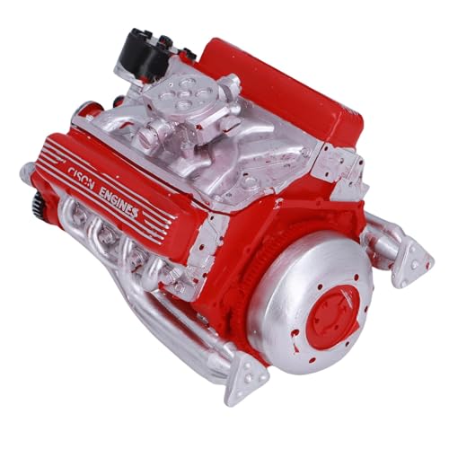 Hztyyier V8 Motormodell, Desktop -Display -Ornament Ideal für Jugendliche und Erwachsene, Realistische Auto -Motor -Sammlergeschenk für Wohnkultur (Rot) von Hztyyier