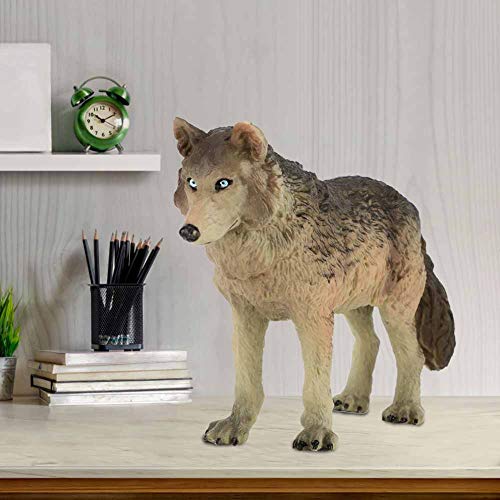 Hztyyier Wolf Simulation Mini Tiermodell Spielzeug Realistische Dekoration für das Bildungslernen von Kindern Umweltfreundlich (Big Green Wolf) von Hztyyier