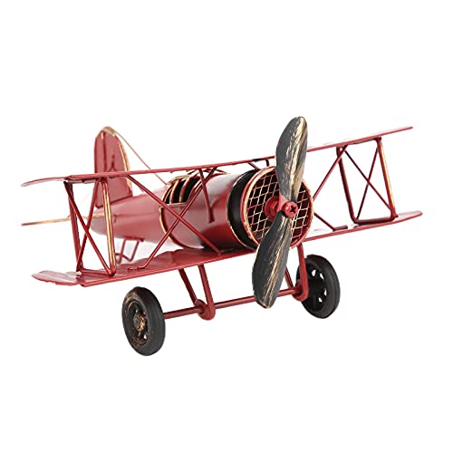 Retro Flugzeug Modell Dekoration Ornament Handwerk Doppeldecker Zarte Vintage Dreifarbige Kunsthandwerk Flugzeuge (Rot) von Hztyyier