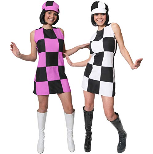 1960s PARTY GIRL KARO KLEIDER IN 2 VERSCHIEDENEN FARBEN UND 6 VERSCHIEDENEN GRÖSSEN = DAS PERFEKTE KOSTÜM FÜR JEDE 60iger GROWING PARTY = DAS KLEID IST ERHALTBAR ROSA/SCHWARZ = ODER = SCHWARZ/WEISS = JEDES KLEID KOMMT MIT EINER FARBLICH PASSENSEN KAPPE = VON ILOVEFANCYDRESS® = ROSA-XXLARGE von I LOVE FANCY DRESS