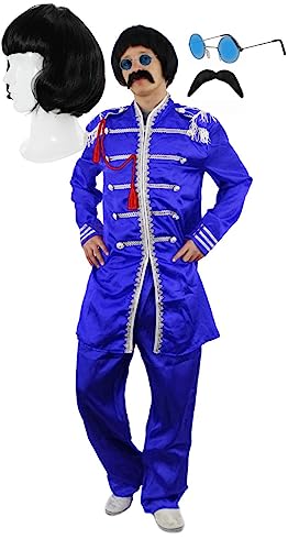 60'S POP SOLDIER KOSTÜM PERÜCKE SCHWARZ, KREIS UND SCHNÄUZER GLÄSER PASSEN IN ROT, ROSA PINK, BLAU ODER GRÜN, SERGEANT PEPPER SGT PEPPER 1960S-HIPPIE-STIL, GRÖSSE S EXKLUSIVES ILOVEFANCYDRESS XL 60'S POP SOLDIER KOSTÜM PERÜCKE SCHWARZ, KREIS UND SCHNÄUZER GLÄSER PASSEN IN ROT, ROSA PINK, BLAU ODER GRÜN, SERGEANT PEPPER SGT PEPPER 1960S-HIPPIE-STIL, GRÖSSE S EXKLUSIVES ILOVEFANCYDRESS XL von I LOVE FANCY DRESS