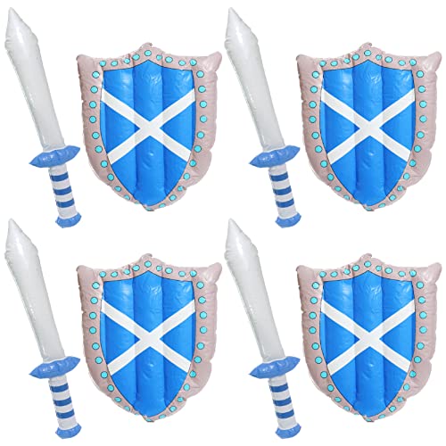 Aufblasbare Schottische Flagge, Schwert und Schild, Kostümzubehör, Burns Night Scottish Football, Rugby, Dekoration, 4 Stück Aufblasbare Schottische Flagge, Schwert und Schild, Kostümzubehör, Burns Night Scottish Football, Rugby, Dekoration, 4 Stück von I LOVE FANCY DRESS