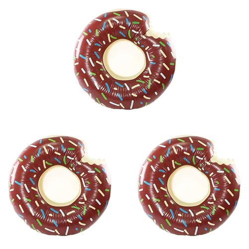 Aufblasbarer brauner Donut – 107 cm Donut mit braunem Zuckerguss-Design – Erwachsene Kinder Jungen Mädchen Spaß Sommer Aktivität Pool Party Strand Tag Schwimmen Spielzeug Float von I LOVE FANCY DRESS