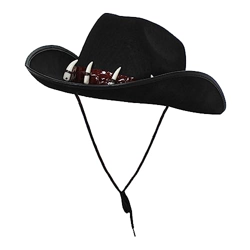 Australischer Hut, Outback, Büste, Tucker, Kostüm, Zubehör, Australien, Entdecker, Krokodil, Jäger-Kostüm, Schwarz mit künstlichen Zähnen (Schwarz) – erhältlich in mehreren Packungen von I LOVE FANCY DRESS
