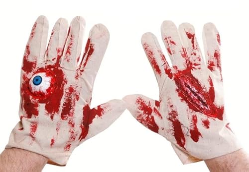 Blutige Horror Handschuhe - Erwachsene Einheitsgröße - Gruseliges Halloween Kostüm Zubehör mit Gore Detail Blutige Horror Handschuhe - Erwachsene Einheitsgröße - Gruseliges Halloween Kostüm Zubehör mit Gore Detail von I LOVE FANCY DRESS