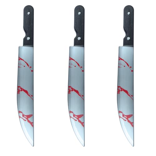 Blutige Machete Messer-Requisite – 3 Stück – Halloween-Kostüm-Zubehör für gruselige Partys & Horror-Outfits Blutige Machete Messer-Requisite – 3 Stück – Halloween-Kostüm-Zubehör für gruselige Partys & Horror-Outfits von I LOVE FANCY DRESS