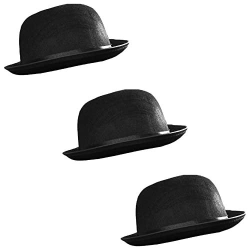 Bowler-Hut – Kostüm-Accessoire für Herren und Damen, 58 cm Umfang, Filz, viktorianisches Kostüm-Accessoire, 3 Stück Bowler-Hut – Kostüm-Accessoire für Herren und Damen, 58 cm Umfang, Filz, viktorianisches Kostüm-Accessoire, 3 Stück von I LOVE FANCY DRESS