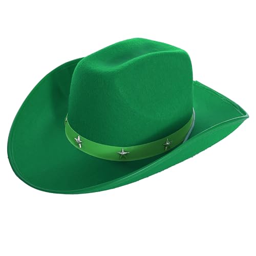 Cowboyhut für Erwachsene, grün, mit Stern-Nieten, klassisches Western-Kostüm-Accessoire für Festivals, Rodeos, Motto-Partys, Kostümveranstaltungen und Country-Nächte Cowboyhut für Erwachsene, grün, mit Stern-Nieten, klassisches Western-Kostüm-Accessoire für Festivals, Rodeos, Motto-Partys, Kostümveranstaltungen und Country-Nächte von I LOVE FANCY DRESS