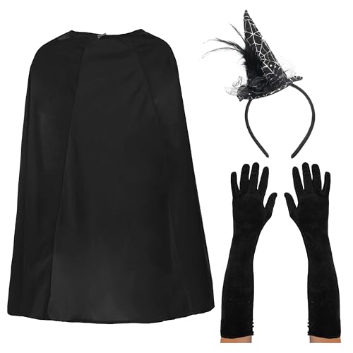 Damen Hexenkostüm Zubehör Set - Umhang, Hexenhut, Handschuhe & Besen - Halloween Verkleidung Kit Damen Hexenkostüm Zubehör Set - Umhang, Hexenhut, Handschuhe & Besen - Halloween Verkleidung Kit von I LOVE FANCY DRESS