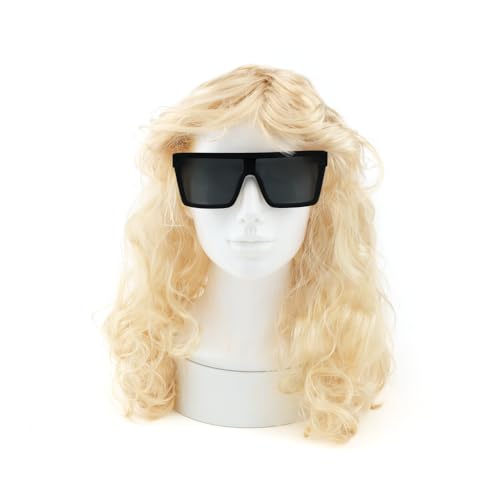 Damen Übergroße schwarze Sonnenbrille mit blondem Flick Perücke - Pop Star Diva Kostüm Zubehör Set für Partys & Halloween Damen Übergroße schwarze Sonnenbrille mit blondem Flick Perücke - Pop Star Diva Kostüm Zubehör Set für Partys & Halloween von I LOVE FANCY DRESS