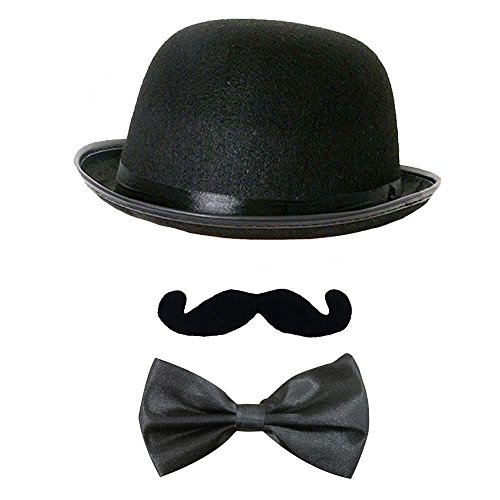Doctor Watson Deluxe Kostüm-Set mit Fliege, Hut und Schnurrbart (58 cm Hut) von I LOVE FANCY DRESS