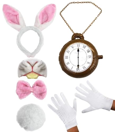ERWACHSENE DELUXE WUNDERLAND HASE KOSTÜM ZUBEHÖR SATZ HASE OHREN STIRNBAND+FLIEGE+FLAUSCHIG HÄSCHEN SCHWANZ+RIESIGE AUFBLASBAR UHREN+HASE NASE+WEIßE HANDSCHUHE SCHULE BUCH WOCHE+WELTTAG DES BUCHES ERWACHSENE DELUXE WUNDERLAND HASE KOSTÜM ZUBEHÖR SATZ HASE OHREN STIRNBAND+FLIEGE+FLAUSCHIG HÄSCHEN SCHWANZ+RIESIGE AUFBLASBAR UHREN+HASE NASE+WEIßE HANDSCHUHE SCHULE BUCH WOCHE+WELTTAG DES BUCHES von I LOVE FANCY DRESS