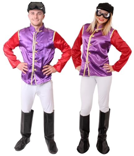 Erwachsene Jockeypaare schöne Kostüme – groß und groß – Reiten Rennwagen Herren Damen Sport nationales Outfit Party von I LOVE FANCY DRESS