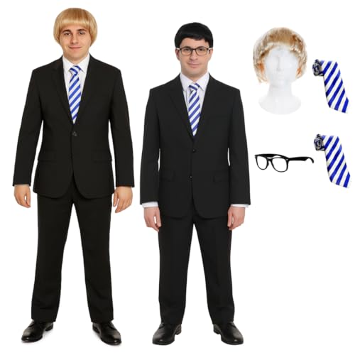 Erwachsene Will & Jay Kostüm Duo - Perücke, Brille, 2x Schwarzer Anzug & Krawatte - Lustiges Inbetween Friends Inspired Fancy Dress for Halloween, Parties & Stag Dos Erwachsene Will & Jay Kostüm Duo - Perücke, Brille, 2x Schwarzer Anzug & Krawatte - Lustiges Inbetween Friends Inspired Fancy Dress for Halloween, Parties & Stag Dos von I LOVE FANCY DRESS