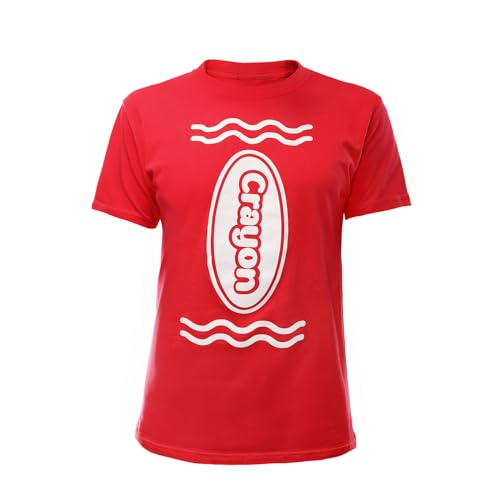 Erwachsenen-T-Shirt, Größe XL, rotes T-Shirt mit weißem Buntstift-Design, lustiges buntes kreatives Weltbuchtag-Kostüm Erwachsenen-T-Shirt, Größe XL, rotes T-Shirt mit weißem Buntstift-Design, lustiges buntes kreatives Weltbuchtag-Kostüm von I LOVE FANCY DRESS