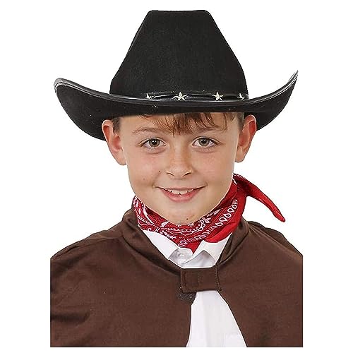 Eurovision Cowboyhut für Kinder, Kuhhut mit silbernen Sternnieten, Sheriff, Cowgirl, Western-Kostüm, Zubehör Eurovision Cowboyhut für Kinder, Kuhhut mit silbernen Sternnieten, Sheriff, Cowgirl, Western-Kostüm, Zubehör von I LOVE FANCY DRESS