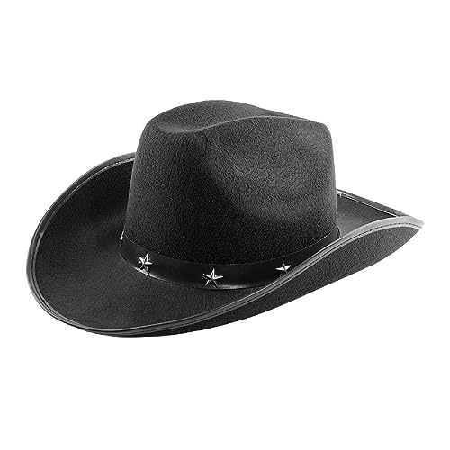 Eurovision Schwarze Cowboyhüte - 12 Stück Filz Cowgirl Hüte mit Stern - Fun Wild West Verkleidung Zubehör für Junggesellinnenabschiede, Festivals, Events & Gruppenkostüme Eurovision Schwarze Cowboyhüte - 12 Stück Filz Cowgirl Hüte mit Stern - Fun Wild West Verkleidung Zubehör für Junggesellinnenabschiede, Festivals, Events & Gruppenkostüme von I LOVE FANCY DRESS