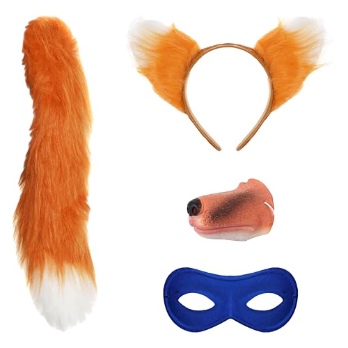 Fox Bandit Kostüm Set - Enthält Ohren, Schwanz, Nase & Blaue Maske - Lustiges Tierkostüm Zubehör für Kinder & Erwachsene Fox Bandit Kostüm Set - Enthält Ohren, Schwanz, Nase & Blaue Maske - Lustiges Tierkostüm Zubehör für Kinder & Erwachsene von I LOVE FANCY DRESS