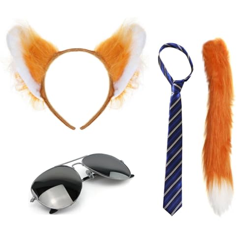 Fuchs Kostüm Zubehör Set - Enthält Ohren, Schwanz, Krawatte & Sonnenbrille - Perfekt für Halloween, Partys & Fasching Fuchs Kostüm Zubehör Set - Enthält Ohren, Schwanz, Krawatte & Sonnenbrille - Perfekt für Halloween, Partys & Fasching von I LOVE FANCY DRESS