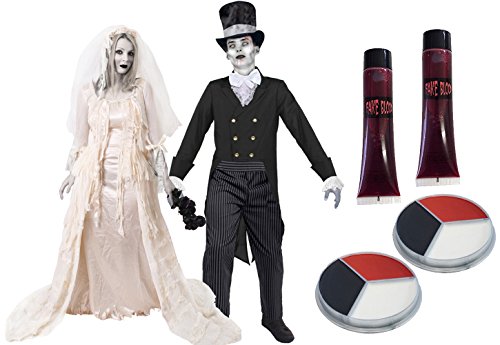 GEISTER PAAR KOSTÜM DELUXE VERKLEIDUNG=HALLOWEEN ZOMBIE GEISTER=FASCHING KARNEVA=MIT BLUT + SCHMINKE ODER OHNE = GENAUE ABMESSUNGEN SIEHE DETAILS= =FRAUEN-MEDIUM+ MÄNNER-LARGE-MIT ZUBEHÖR GEISTER PAAR KOSTÜM DELUXE VERKLEIDUNG=HALLOWEEN ZOMBIE GEISTER=FASCHING KARNEVA=MIT BLUT + SCHMINKE ODER OHNE = GENAUE ABMESSUNGEN SIEHE DETAILS= =FRAUEN-MEDIUM+ MÄNNER-LARGE-MIT ZUBEHÖR von I LOVE FANCY DRESS