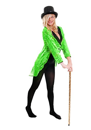 GRÜNER Frack/Tailcoat= Pailletten Jacke= DAS PERFEKTE KOSTÜM FÜR Jede TANZAUFFÜHRUNG - STEPTANZ -Fasching UND Karneval = DER SUPER KLASSE =Sequin= IN 6 VERSCHIEDENEN GRÖSSEN=XLarge von I LOVE FANCY DRESS