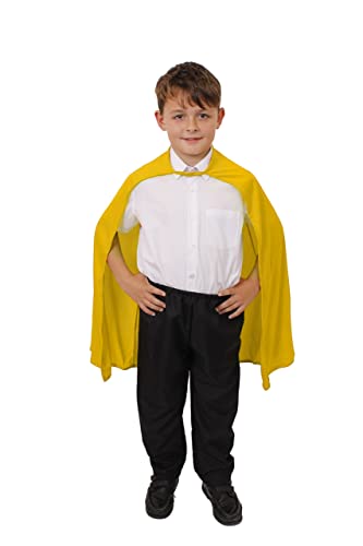 Gelber Superhelden-Umhang für Kinder, Halloween-Kostüm, Zubehör, ideal für Comic-Buchfiguren, Superschurken, Buchwoche von I LOVE FANCY DRESS