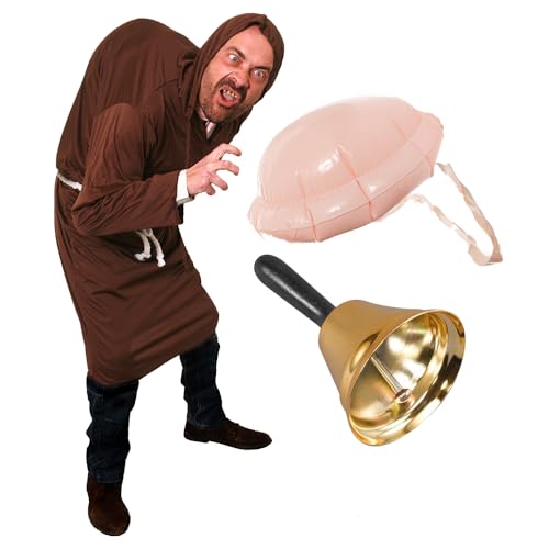 Glöckner Von N Dame Kostüm. Erhaltbar In Verschiedenen Variationen. Jedes Set Kommt Mit Einer Braunen Kutte + Einem Aufblasbarem Buckel. Die Kostüm Sind Auch Erhaltbar Mit Glocke. Kutte-S von I LOVE FANCY DRESS