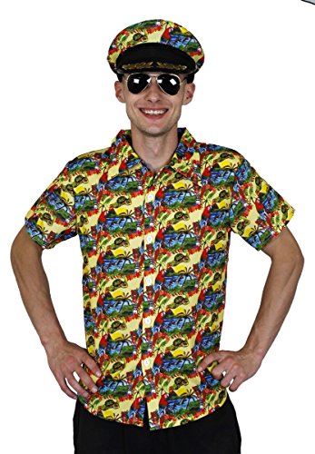 HAWAIIHEMD+Hut+Aviator Brille=KURZÄRMELIGEs Hemd IN 5 VERSCHIEDENEN GRÖSSEN+4 Fasching Karneval Hula Sommer Party=GELB-XLarge HAWAIIHEMD+Hut+Aviator Brille=KURZÄRMELIGEs Hemd IN 5 VERSCHIEDENEN GRÖSSEN+4 Fasching Karneval Hula Sommer Party=GELB-XLarge von I LOVE FANCY DRESS