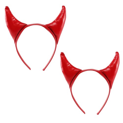 Haarreif für Erwachsene, Rot, Teufelshörner, Halloween-Kostüm, Zubehör für Dämonen, Böse, Gothic, Horror, Cosplay, Party-Outfits, 2 Stück von I LOVE FANCY DRESS