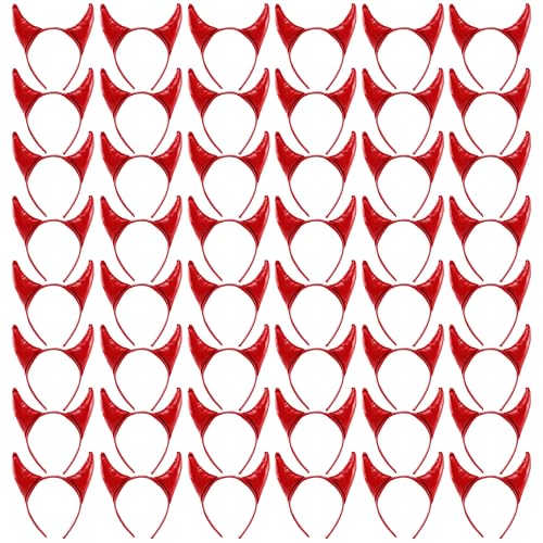Haarreif für Erwachsene, Rot, Teufelshörner, Halloween-Kostüm, Zubehör für Dämonen, Böse, Gothic, Horror, Cosplay und Party-Outfits, 48 Stück von I LOVE FANCY DRESS