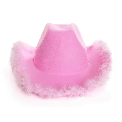 Helllila rosa Cowgirl-Hut mit flauschigem Marabu-Besatz - Stilvolles Western-Cowboy-Kostüm-Accessoire für Junggesellinnenabschiede, Festivals, Rodeos, Mottoveranstaltungen und Ausgehende Helllila rosa Cowgirl-Hut mit flauschigem Marabu-Besatz - Stilvolles Western-Cowboy-Kostüm-Accessoire für Junggesellinnenabschiede, Festivals, Rodeos, Mottoveranstaltungen und Ausgehende von I LOVE FANCY DRESS