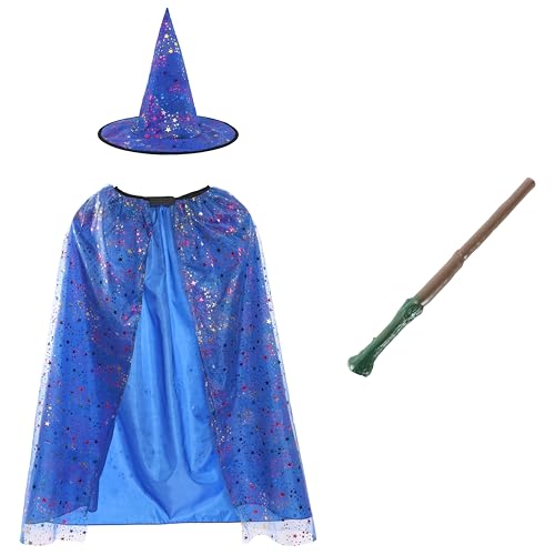 Hexenumhang und Hut für Kinder, Halloween-Kostüm mit Zauberstab, perfekt für Süßes oder Saures, Kostümpartys und gruselige Feiern Hexenumhang und Hut für Kinder, Halloween-Kostüm mit Zauberstab, perfekt für Süßes oder Saures, Kostümpartys und gruselige Feiern von I LOVE FANCY DRESS